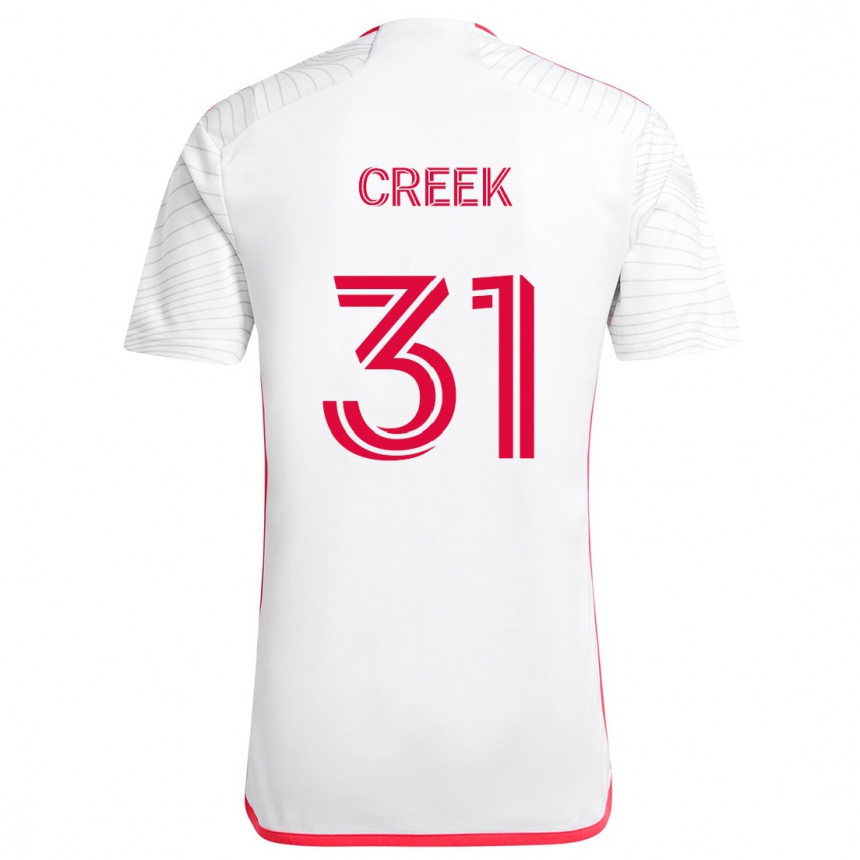 Kids Football Michael Creek #31 White Red Away Jersey 2024/25 T-Shirt Canada