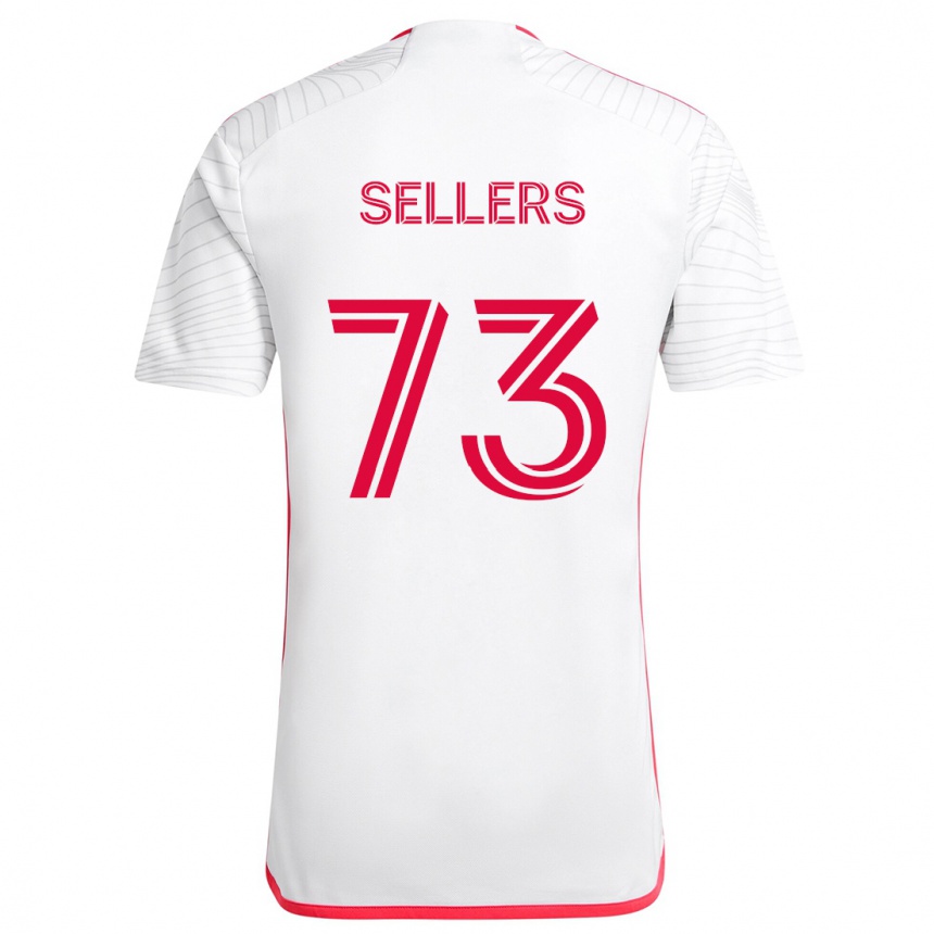 Kids Football Braydon Sellers #73 White Red Away Jersey 2024/25 T-Shirt Canada