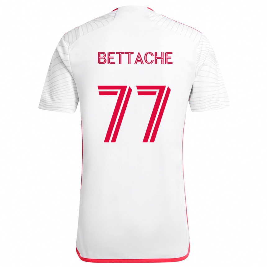 Kids Football Faysal Bettache #77 White Red Away Jersey 2024/25 T-Shirt Canada