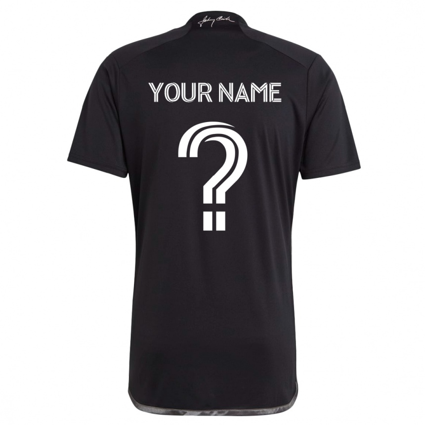 Kids Football Your Name #0 Black Away Jersey 2024/25 T-Shirt Canada