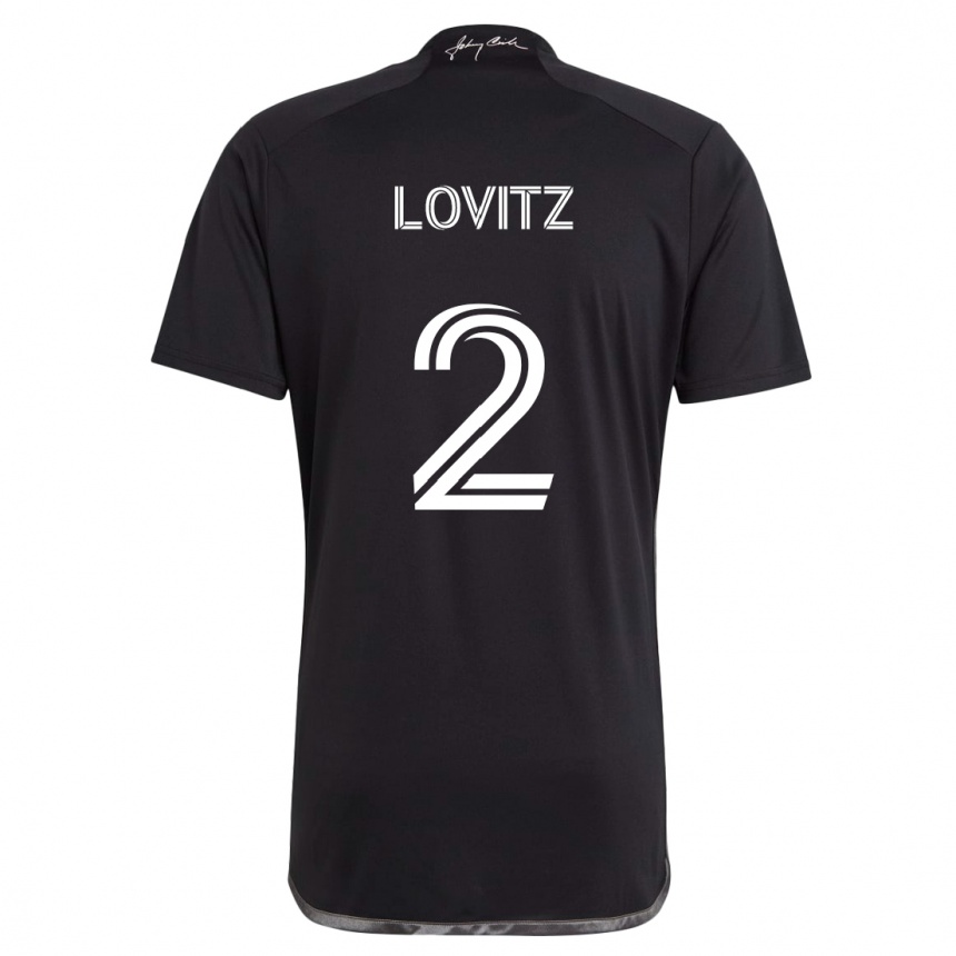 Kids Football Daniel Lovitz #2 Black Away Jersey 2024/25 T-Shirt Canada