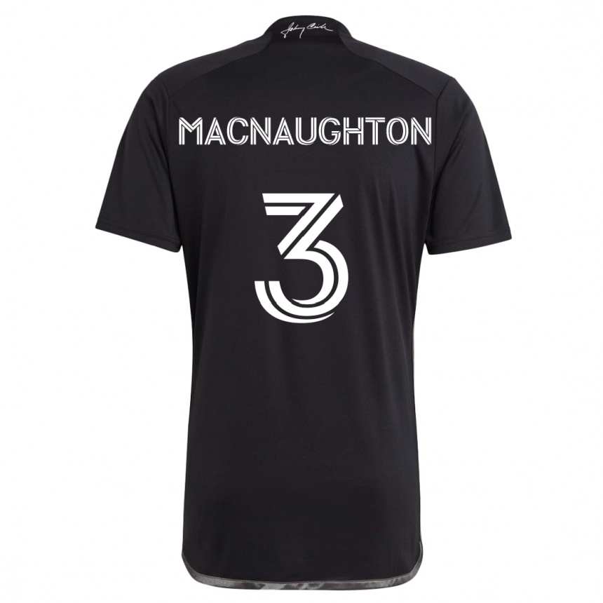 Kids Football Lukas Macnaughton #3 Black Away Jersey 2024/25 T-Shirt Canada