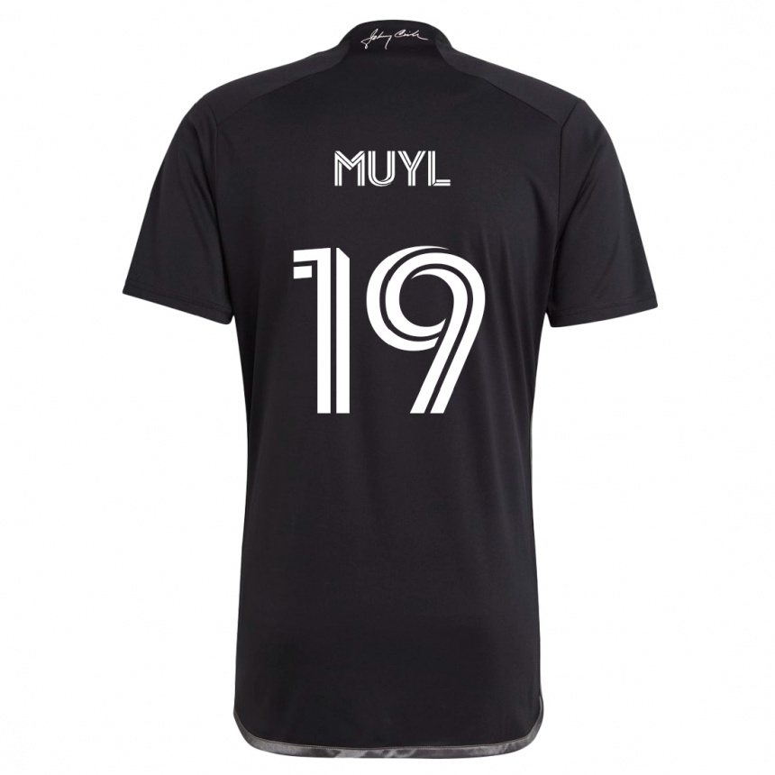 Kids Football Alex Muyl #19 Black Away Jersey 2024/25 T-Shirt Canada