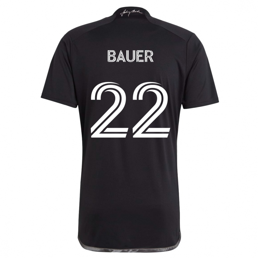 Kids Football Josh Bauer #22 Black Away Jersey 2024/25 T-Shirt Canada