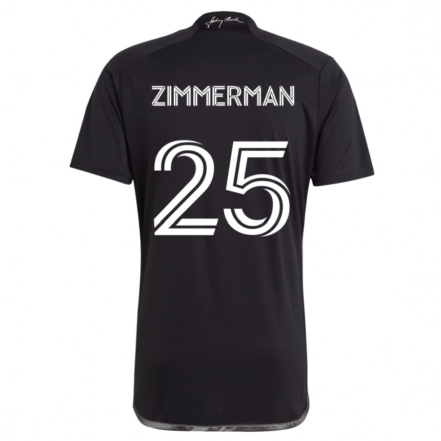 Enfant Football Maillot Walker Zimmerman #25 Noir Tenues Extérieur 2024/25 Canada