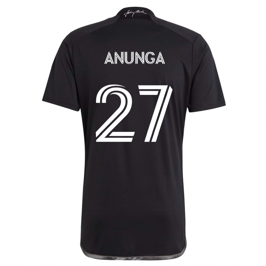 Kids Football Tah Anunga #27 Black Away Jersey 2024/25 T-Shirt Canada