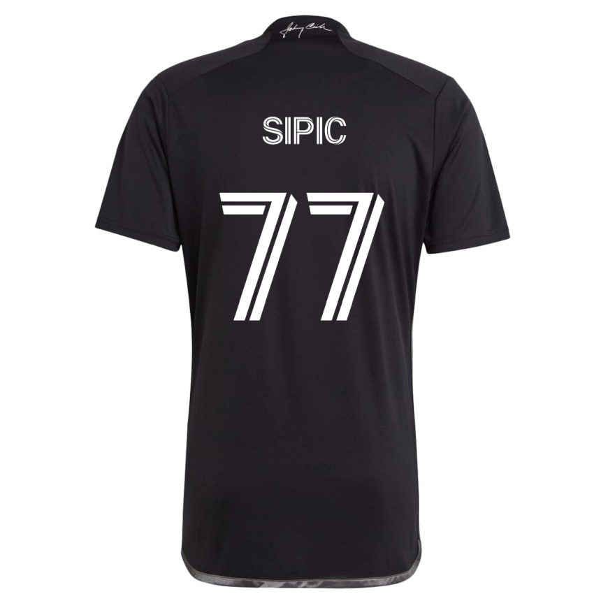 Kids Football Adem Sipić #77 Black Away Jersey 2024/25 T-Shirt Canada