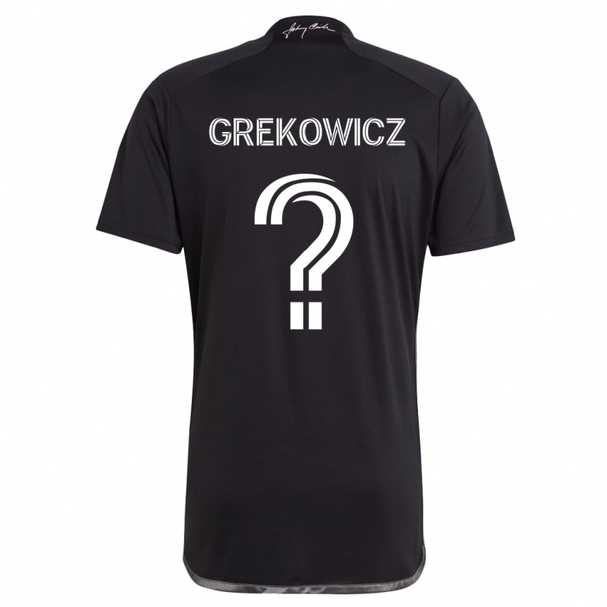 Kids Football Jacob Grekowicz #0 Black Away Jersey 2024/25 T-Shirt Canada