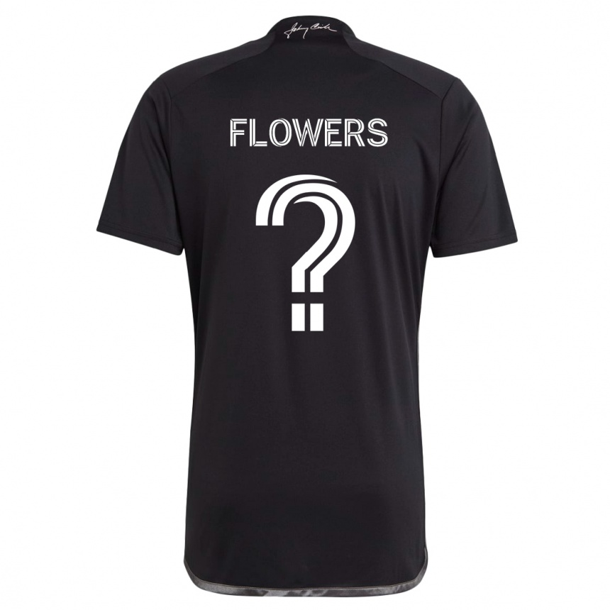 Kids Football Ashton Flowers #0 Black Away Jersey 2024/25 T-Shirt Canada