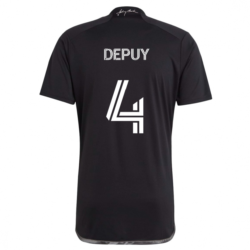 Kids Football Nick Depuy #4 Black Away Jersey 2024/25 T-Shirt Canada