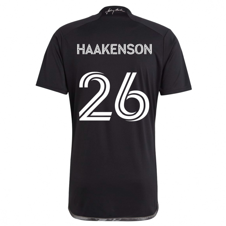 Kids Football Luke Haakenson #26 Black Away Jersey 2024/25 T-Shirt Canada