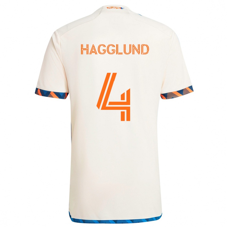 Enfant Football Maillot Nick Hagglund #4 Blanc Orange Tenues Extérieur 2024/25 Canada