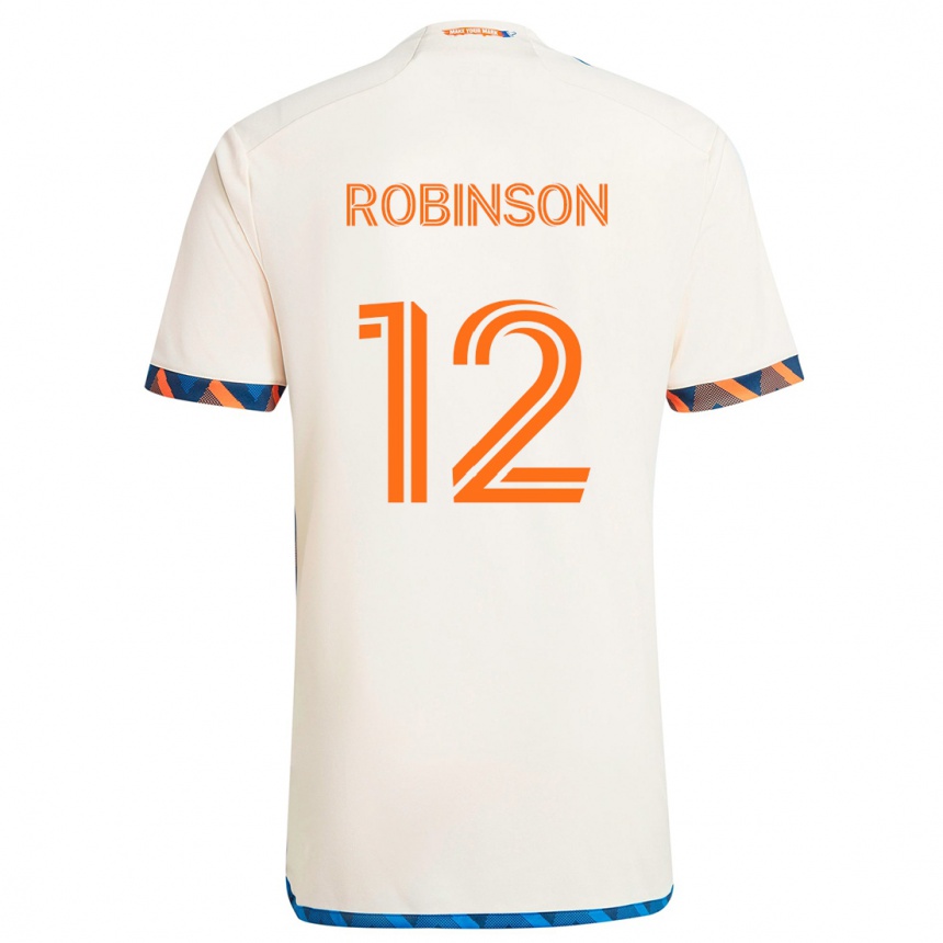 Kids Football Miles Robinson #12 White Orange Away Jersey 2024/25 T-Shirt Canada