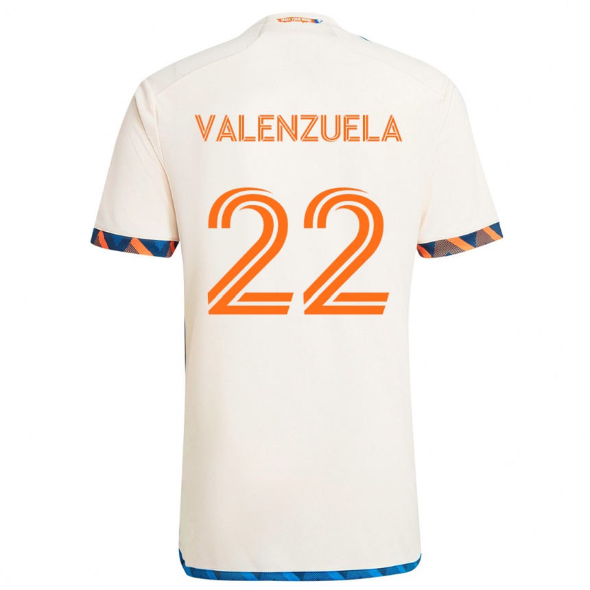 Enfant Football Maillot Gerardo Valenzuela #22 Blanc Orange Tenues Extérieur 2024/25 Canada