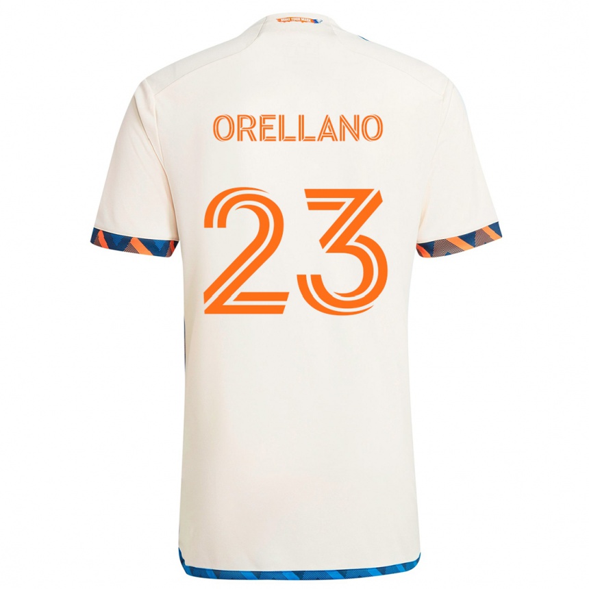 Kids Football Luca Orellano #23 White Orange Away Jersey 2024/25 T-Shirt Canada