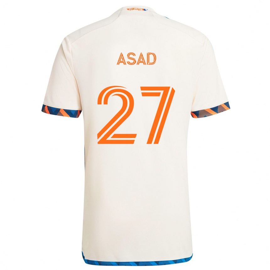 Enfant Football Maillot Yamil Asad #27 Blanc Orange Tenues Extérieur 2024/25 Canada