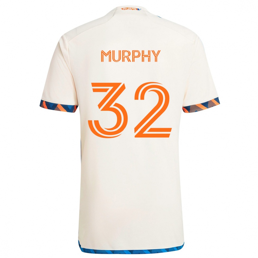 Enfant Football Maillot Ian Murphy #32 Blanc Orange Tenues Extérieur 2024/25 Canada