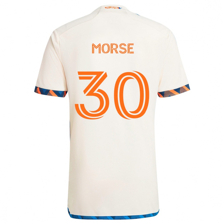 Kids Football Hunter Morse #30 White Orange Away Jersey 2024/25 T-Shirt Canada