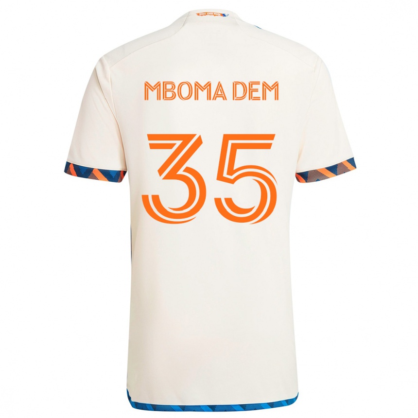 Enfant Football Maillot Kenji Mboma Dem #35 Blanc Orange Tenues Extérieur 2024/25 Canada