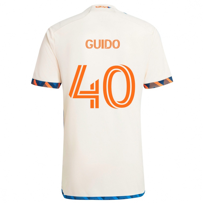 Enfant Football Maillot Alejandro Guido #40 Blanc Orange Tenues Extérieur 2024/25 Canada