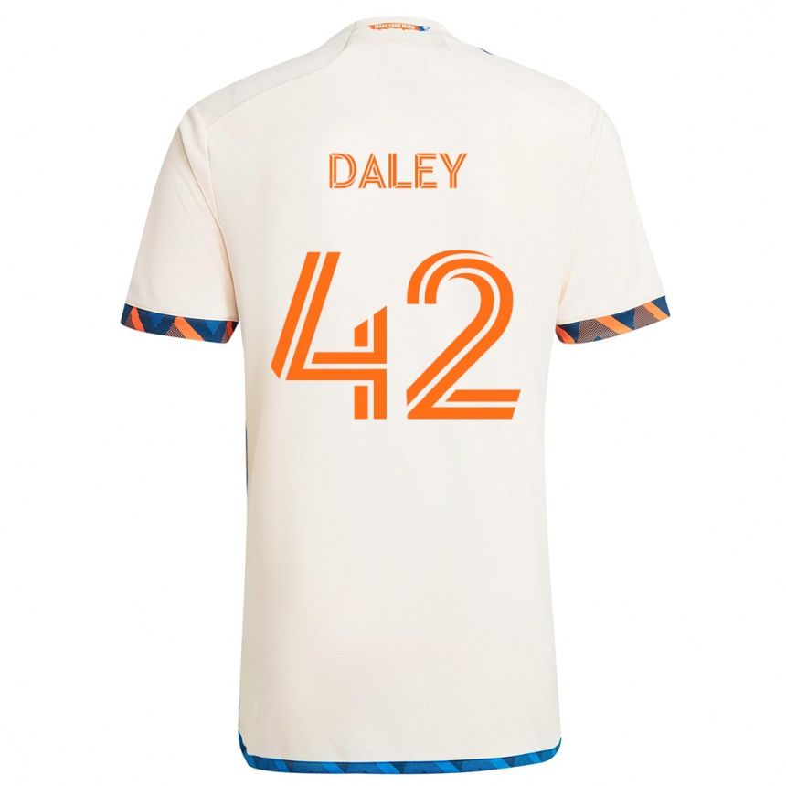 Enfant Football Maillot Amir Daley #42 Blanc Orange Tenues Extérieur 2024/25 Canada