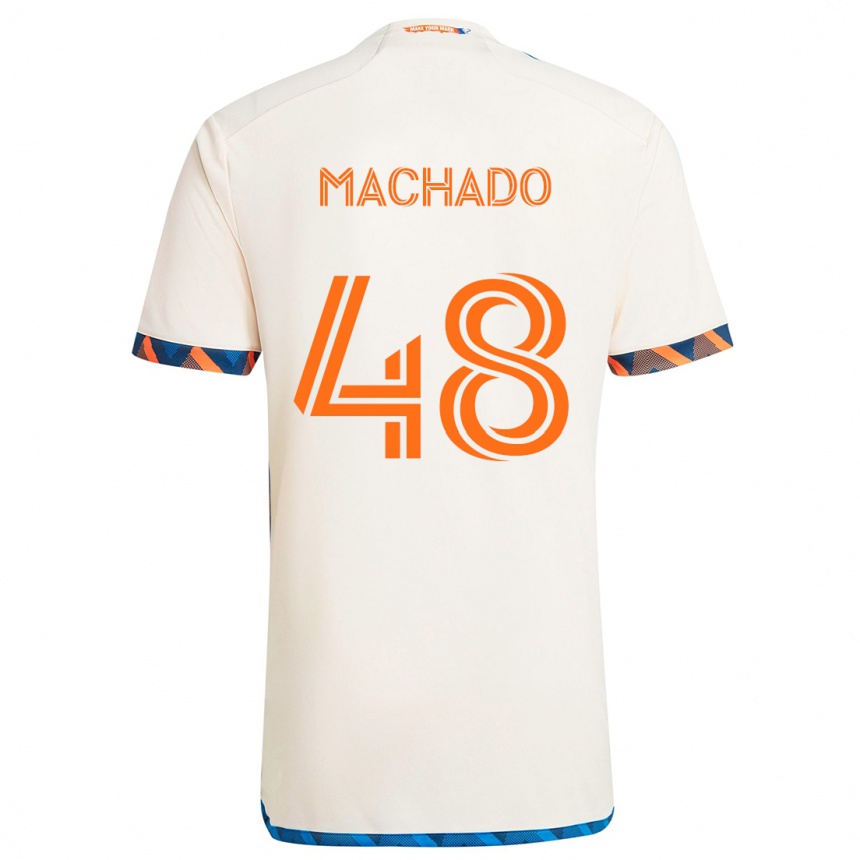 Enfant Football Maillot Juan Machado #48 Blanc Orange Tenues Extérieur 2024/25 Canada