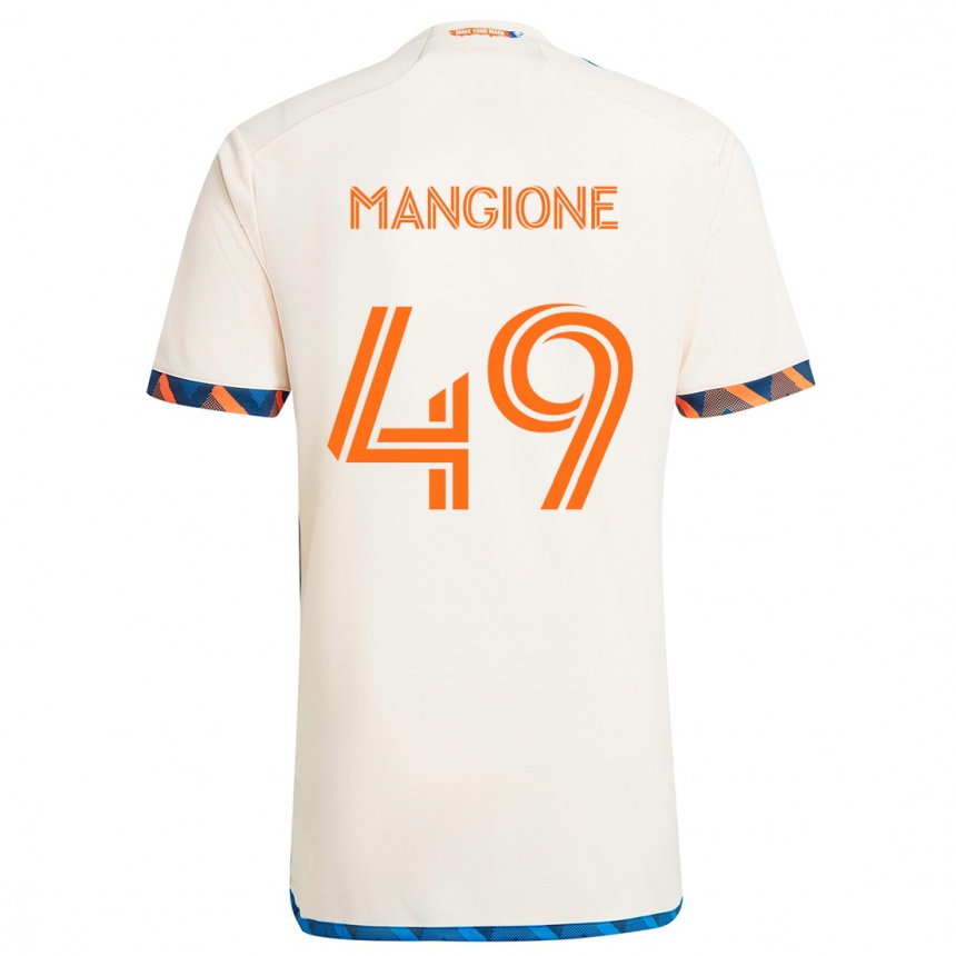 Kids Football Peter Mangione #49 White Orange Away Jersey 2024/25 T-Shirt Canada