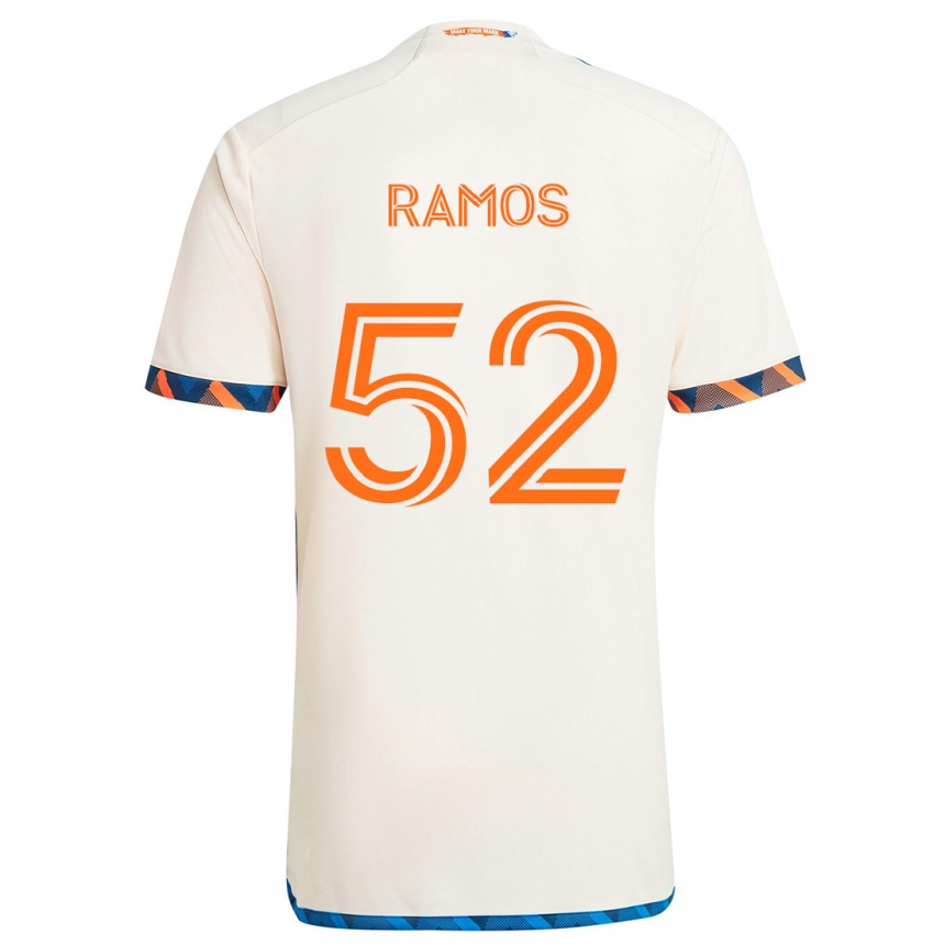 Kids Football Yair Ramos #52 White Orange Away Jersey 2024/25 T-Shirt Canada