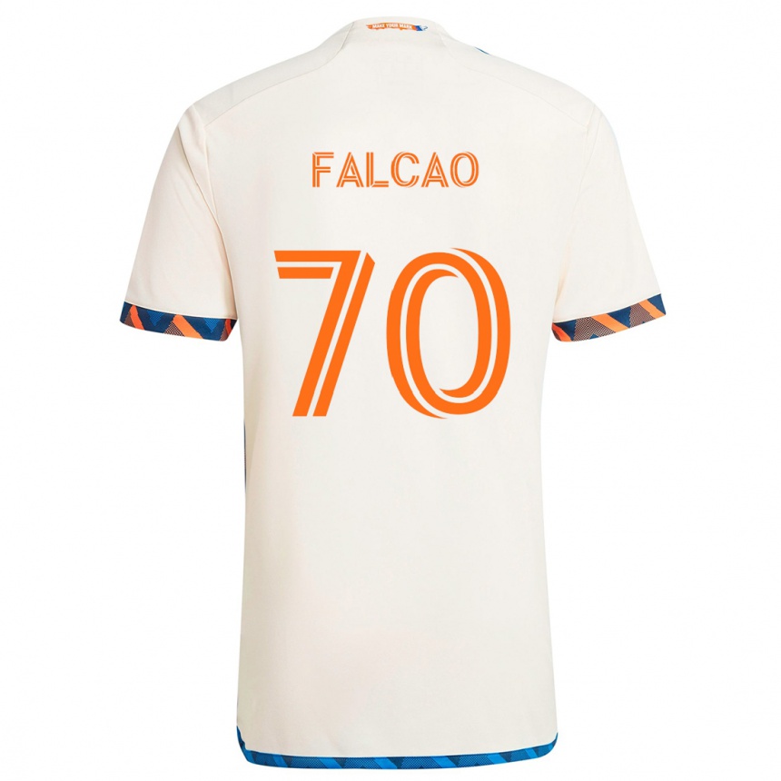 Enfant Football Maillot Kiano Falcao #70 Blanc Orange Tenues Extérieur 2024/25 Canada