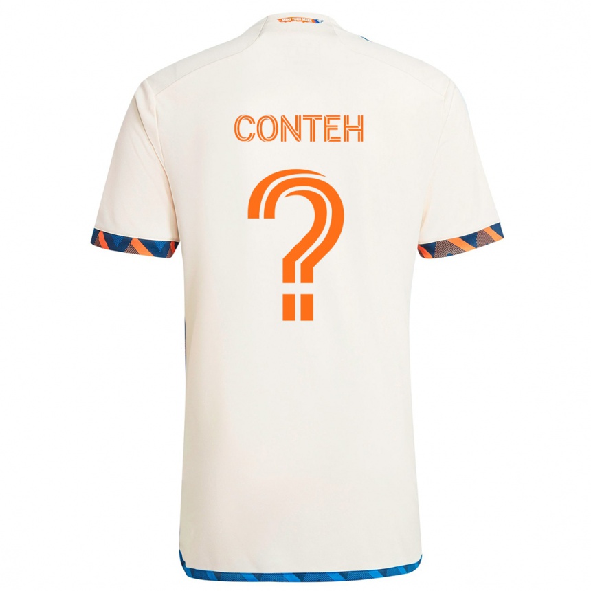 Enfant Football Maillot Haroun Conteh #0 Blanc Orange Tenues Extérieur 2024/25 Canada