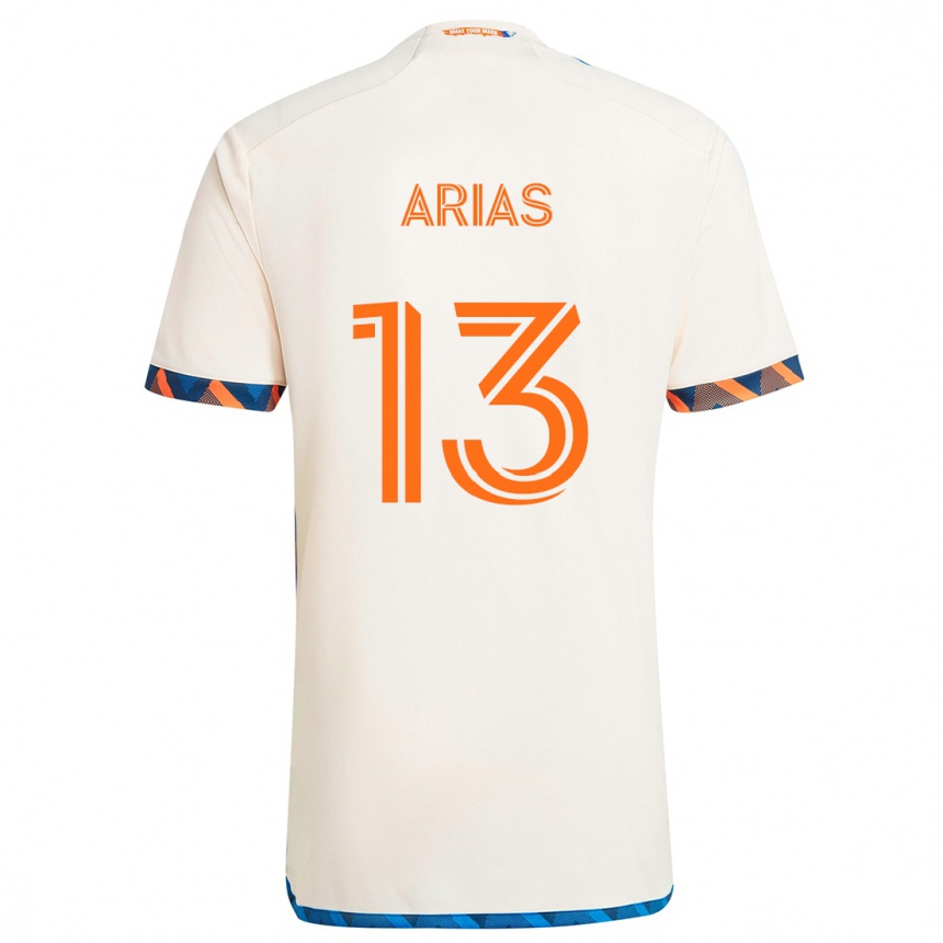 Enfant Football Maillot Santiago Arias #13 Blanc Orange Tenues Extérieur 2024/25 Canada