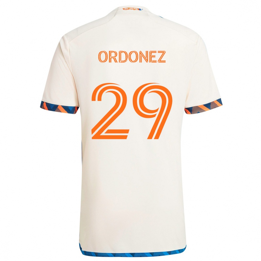 Kids Football Arquímides Ordóñez #29 White Orange Away Jersey 2024/25 T-Shirt Canada