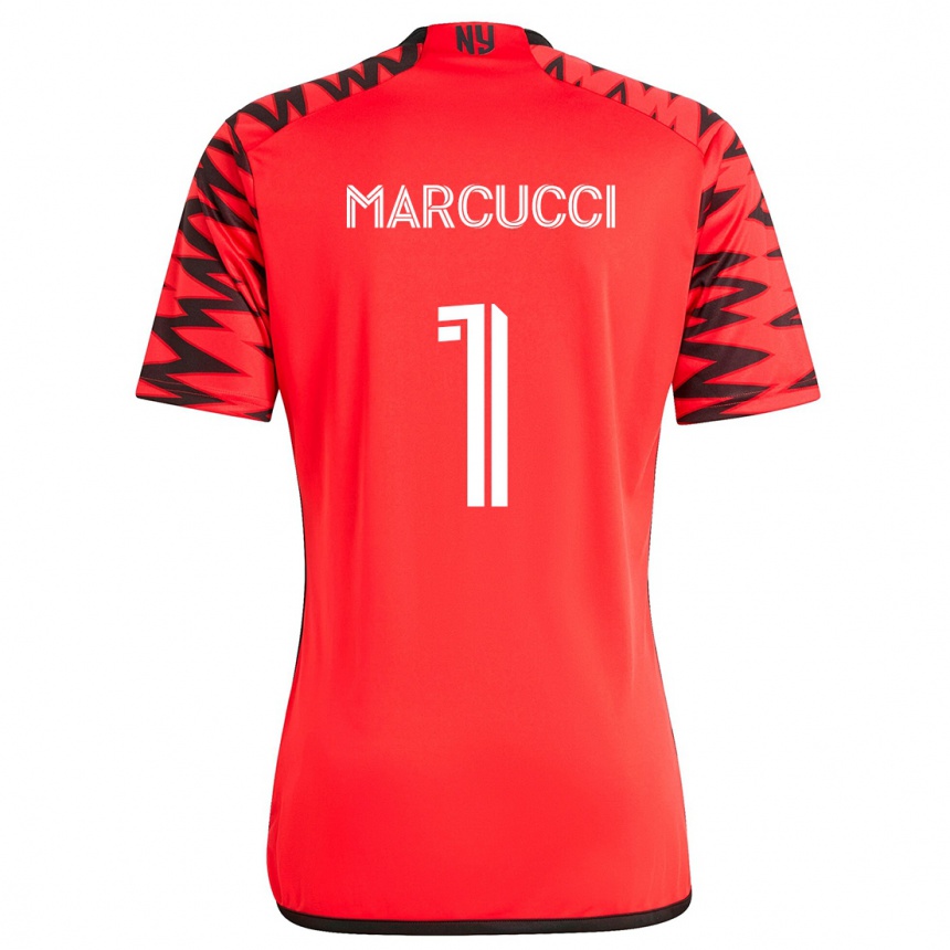 Kids Football Aj Marcucci #1 Red Black White Away Jersey 2024/25 T-Shirt Canada