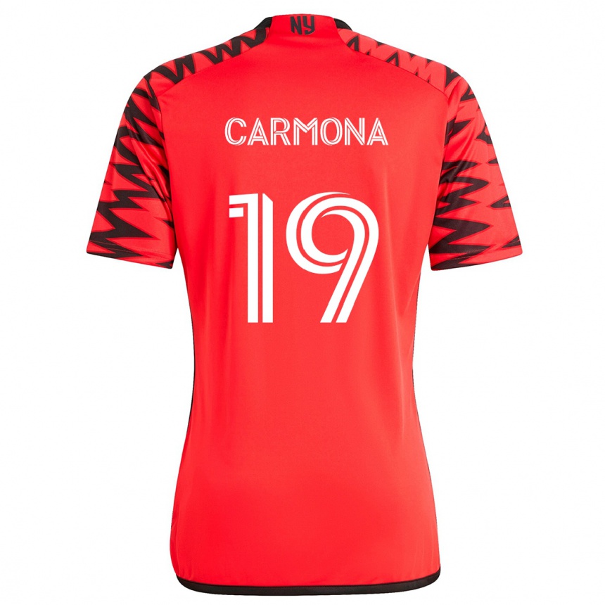 Kids Football Wikelman Carmona #19 Red Black White Away Jersey 2024/25 T-Shirt Canada