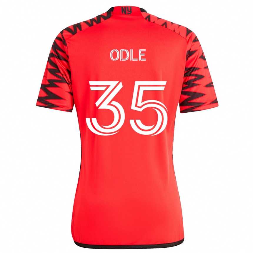 Kids Football Dallas Odle #35 Red Black White Away Jersey 2024/25 T-Shirt Canada