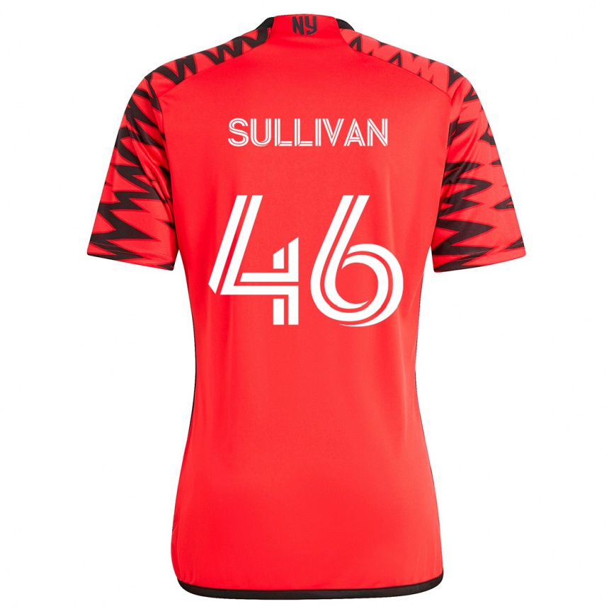 Enfant Football Maillot Dylan Sullivan #46 Rouge Noir Blanc Tenues Extérieur 2024/25 Canada