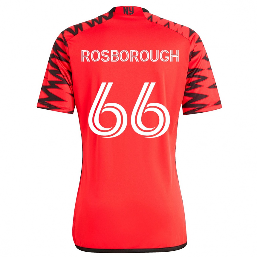 Kids Football Tanner Rosborough #66 Red Black White Away Jersey 2024/25 T-Shirt Canada