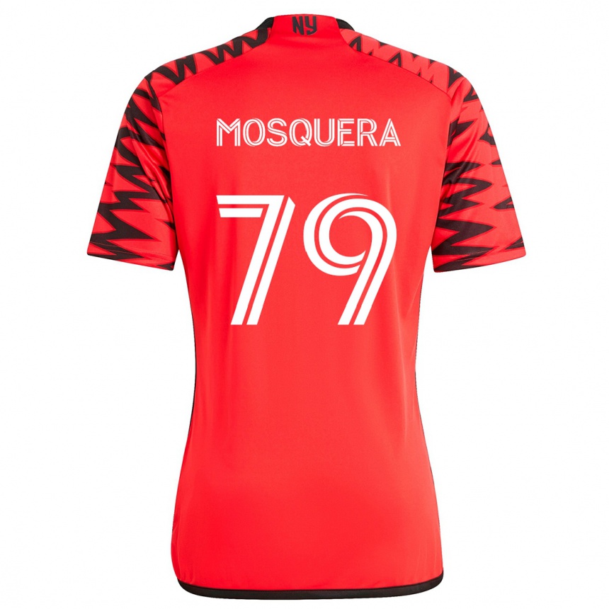 Kids Football Rafael Mosquera #79 Red Black White Away Jersey 2024/25 T-Shirt Canada