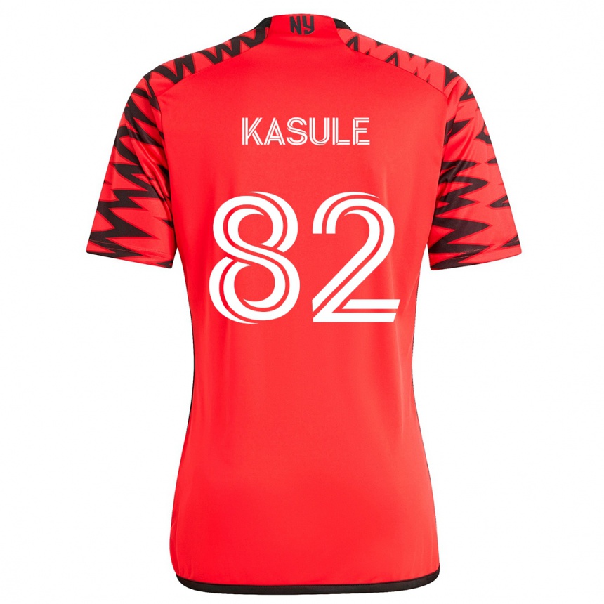 Kids Football Ibrahim Kasule #82 Red Black White Away Jersey 2024/25 T-Shirt Canada