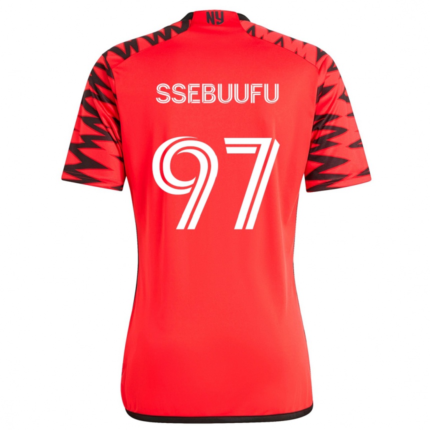 Kids Football Frank Ssebuufu #97 Red Black White Away Jersey 2024/25 T-Shirt Canada