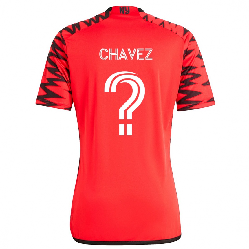 Kids Football Sebasthian Chavez #0 Red Black White Away Jersey 2024/25 T-Shirt Canada