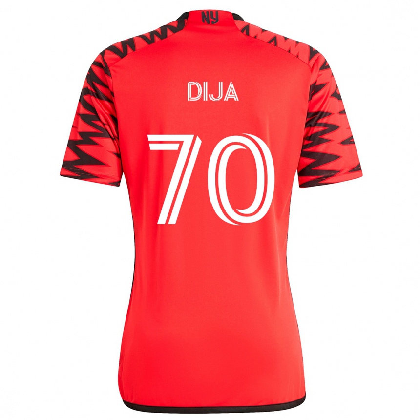 Kids Football Dija #70 Red Black White Away Jersey 2024/25 T-Shirt Canada