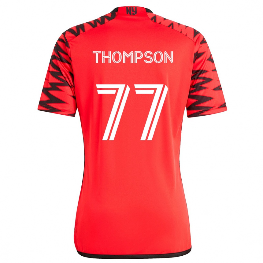 Enfant Football Maillot Amos Shapiro-Thompson #77 Rouge Noir Blanc Tenues Extérieur 2024/25 Canada