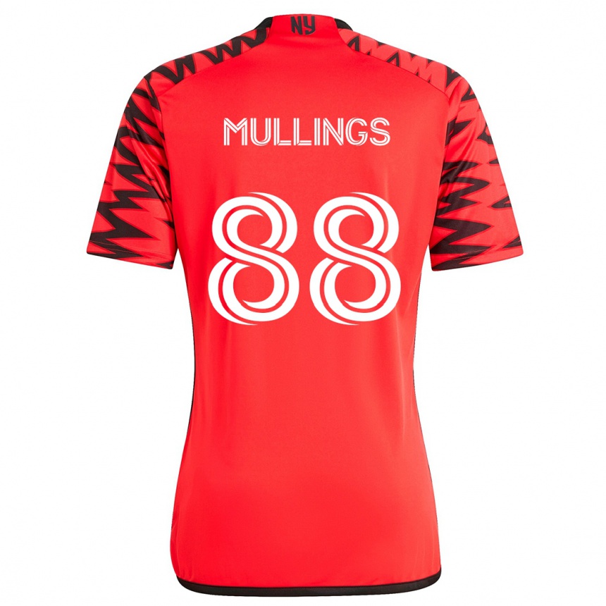 Kids Football O'vonte Mullings #88 Red Black White Away Jersey 2024/25 T-Shirt Canada