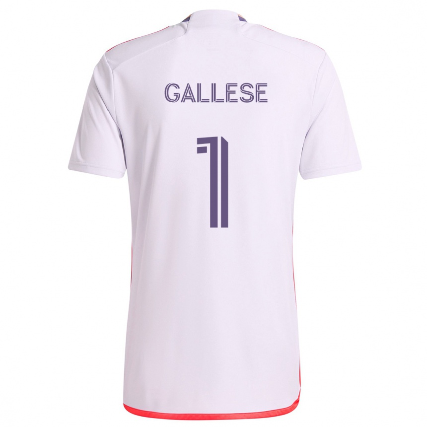 Kids Football Pedro Gallese #1 White Red Purple Away Jersey 2024/25 T-Shirt Canada