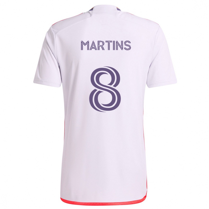 Kids Football Felipe Martins #8 White Red Purple Away Jersey 2024/25 T-Shirt Canada