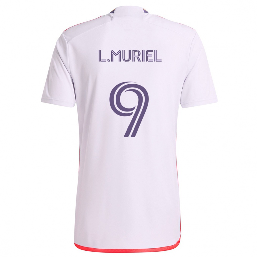 Kids Football Luis Muriel #9 White Red Purple Away Jersey 2024/25 T-Shirt Canada