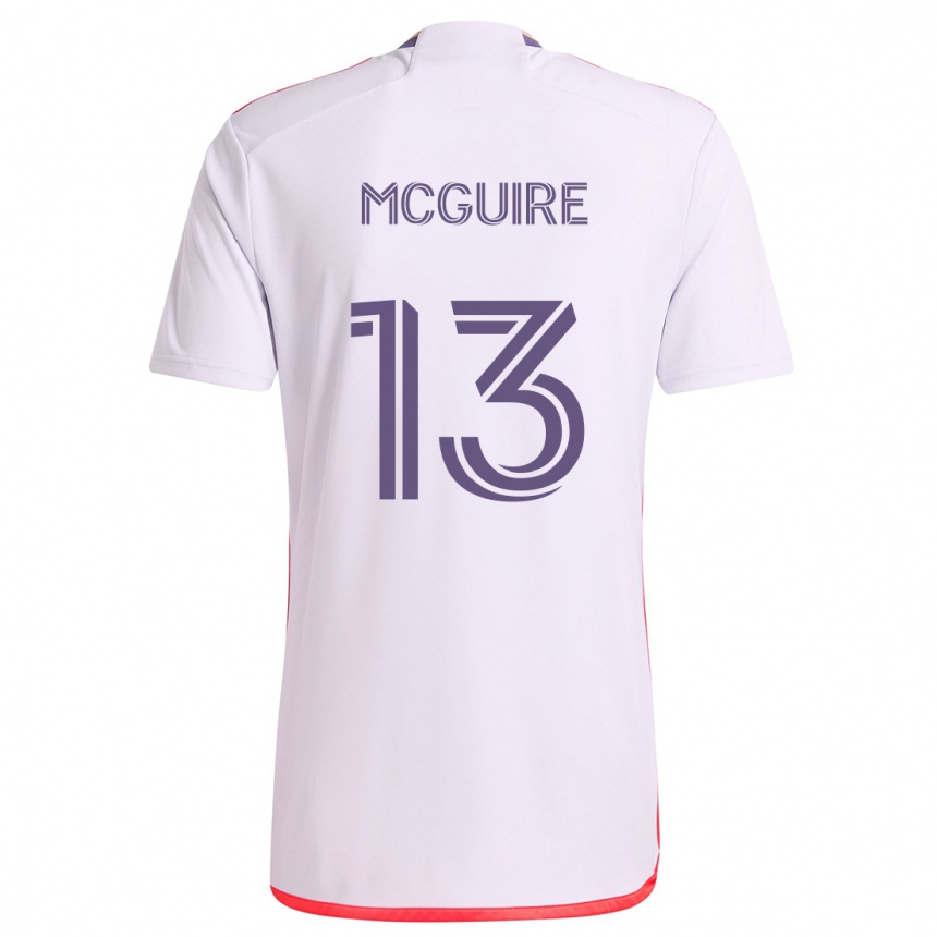 Kids Football Duncan Mcguire #13 White Red Purple Away Jersey 2024/25 T-Shirt Canada