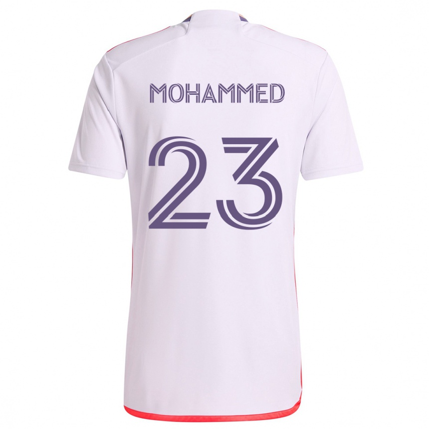 Kids Football Shak Mohammed #23 White Red Purple Away Jersey 2024/25 T-Shirt Canada