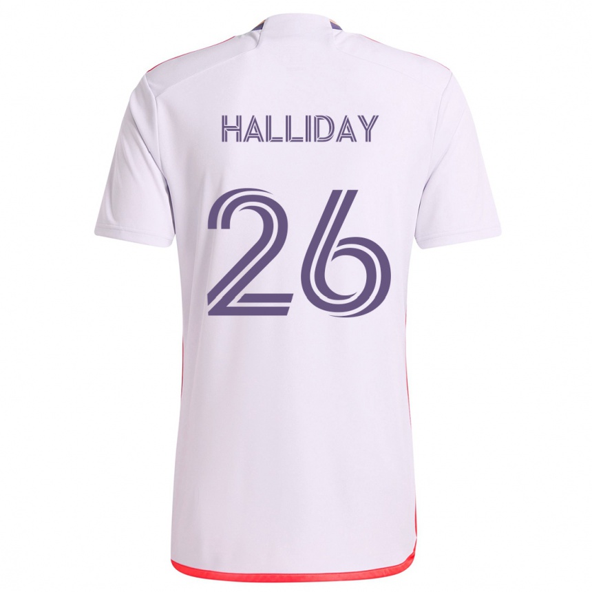 Enfant Football Maillot Michael Halliday #26 Blanc Rouge Violet Tenues Extérieur 2024/25 Canada